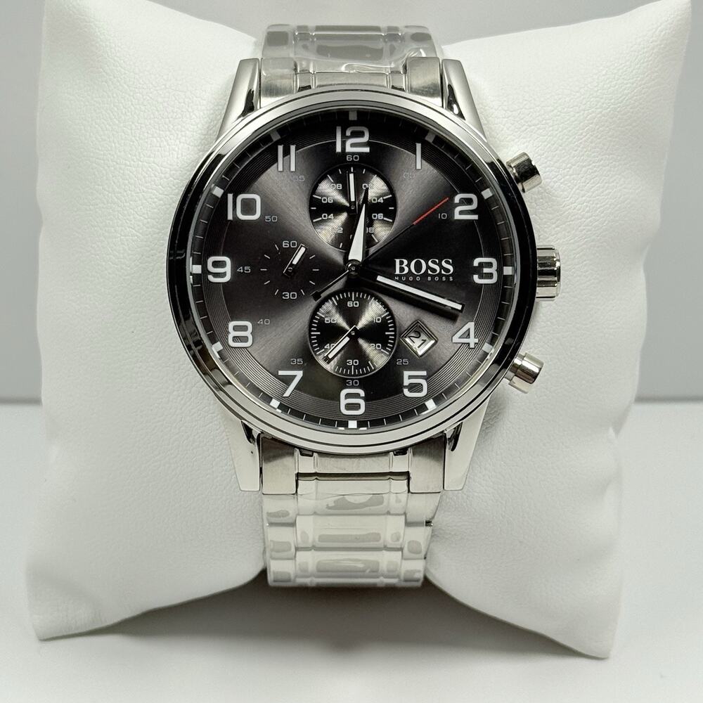 Hugo Boss Aeroliner 1513181 Gray Dial Chronograph Stainless Steel Men’s Watch